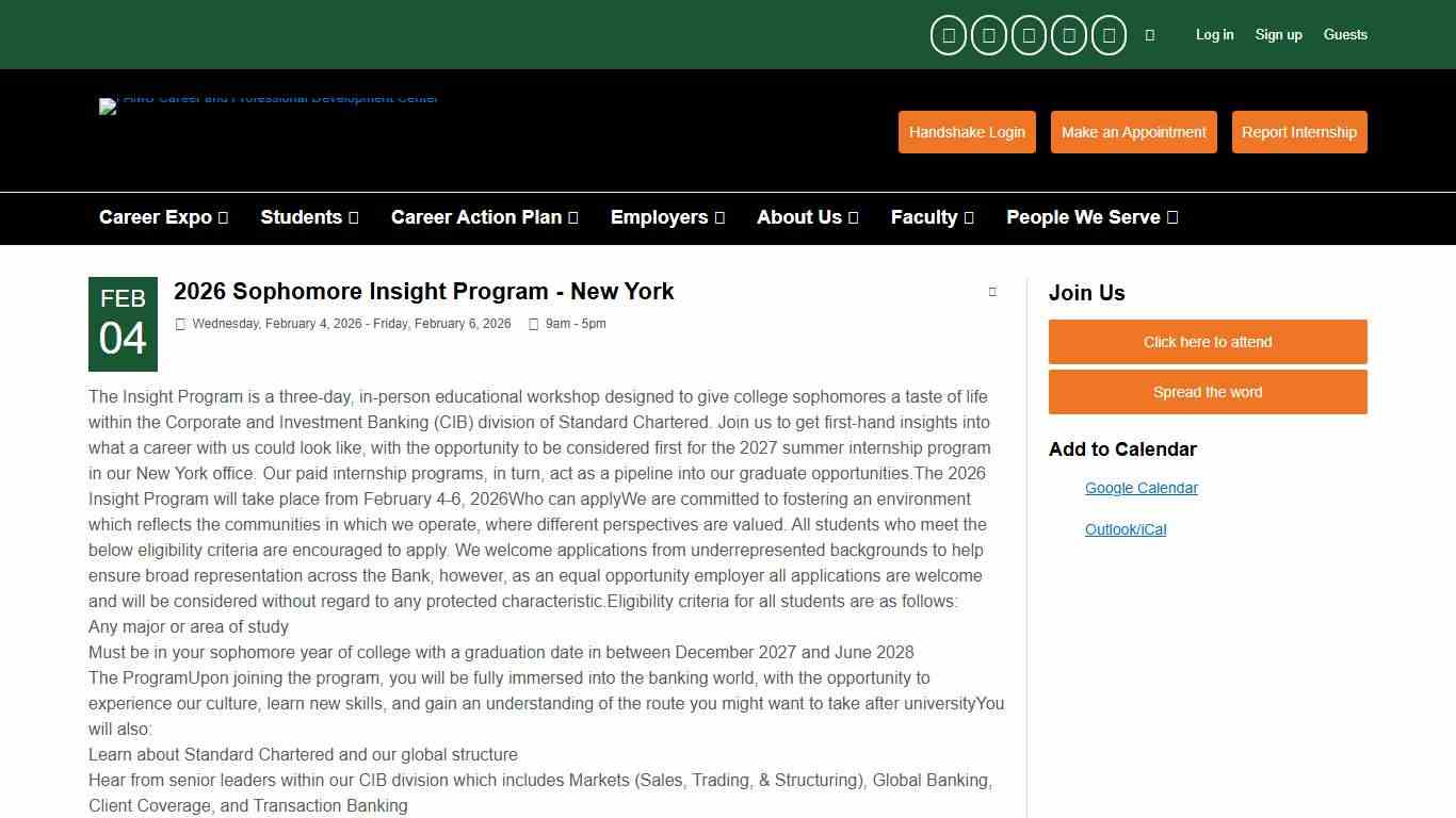 2026 Sophomore Insight Program – New York – Career and Professional Development Center | Florida Agricultural and Mechanical University